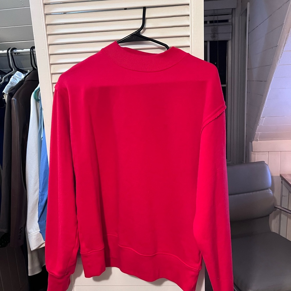 Red crew neck sweater